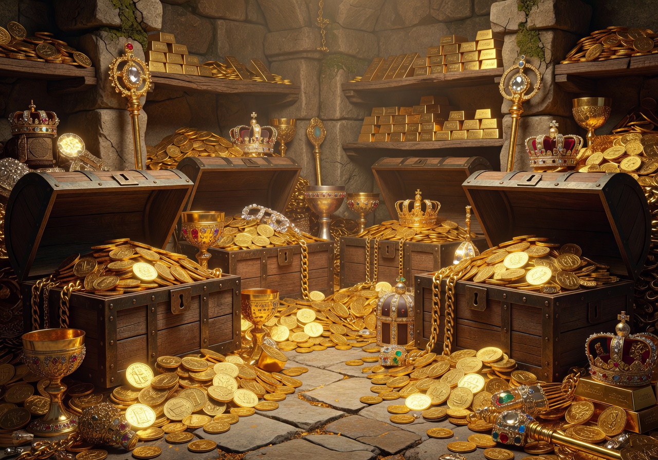 Treasure chamber with golden glow
